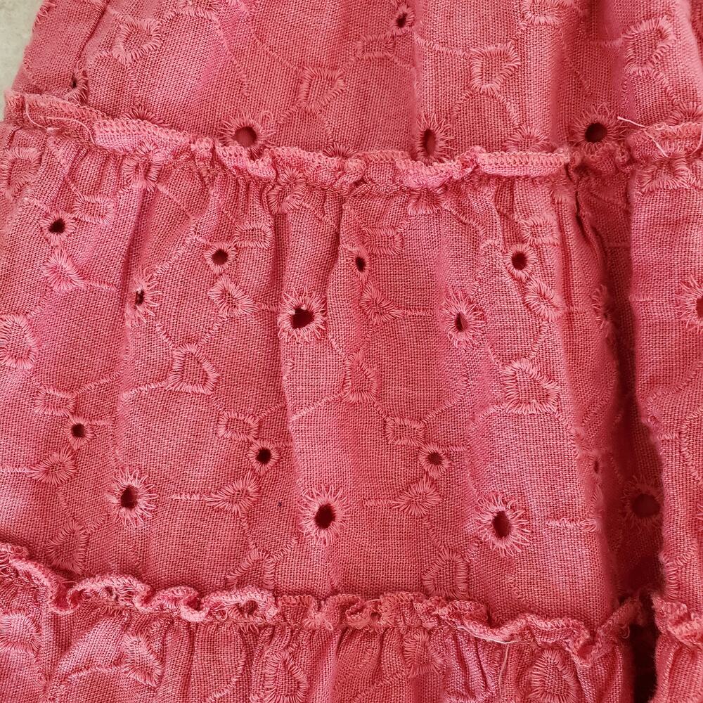 American Eagle Pink Tiered Cotton Eyelet Skirt Size M - Picture 4 of 8